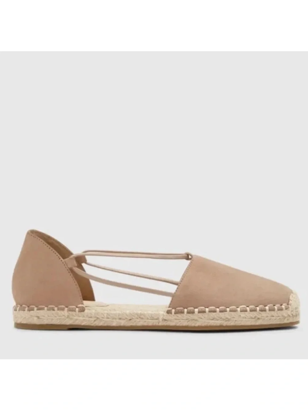 Eileen Fisher Lee D'Orsay Flat Espadrille Sandals Tan Leather- Size 9
